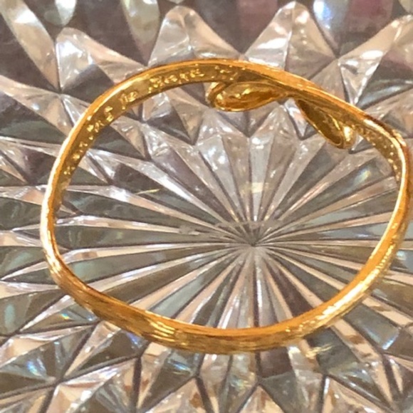 Sophia & Chloe Gold Brushed Bangle with Inscription, Size Small/Medium - Picture 4 of 6